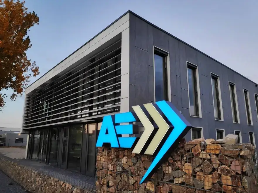 AE Group Building With Logo