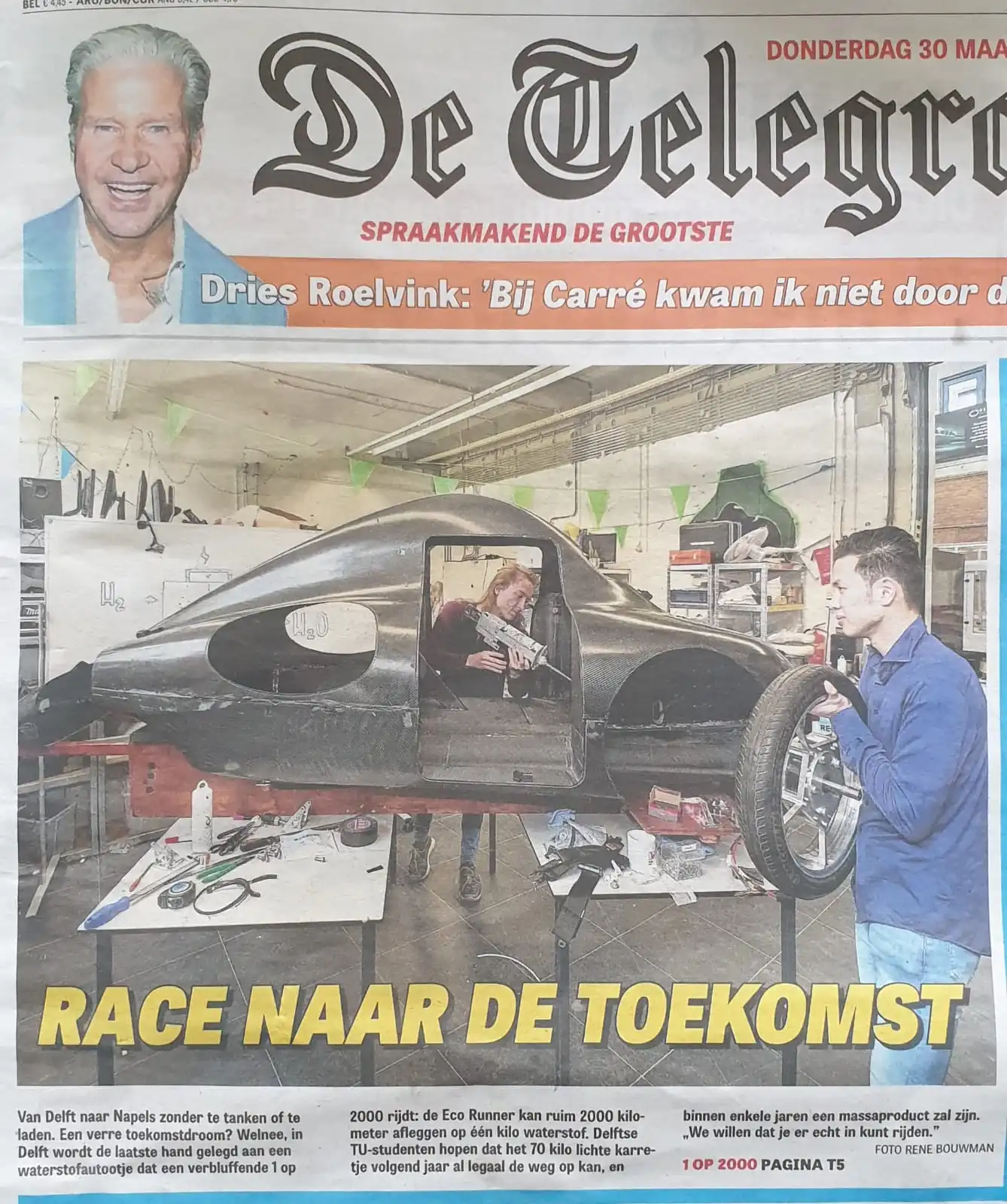 Eco-Runner Delft in Telegraaf of March 30th (2023) - Part 1